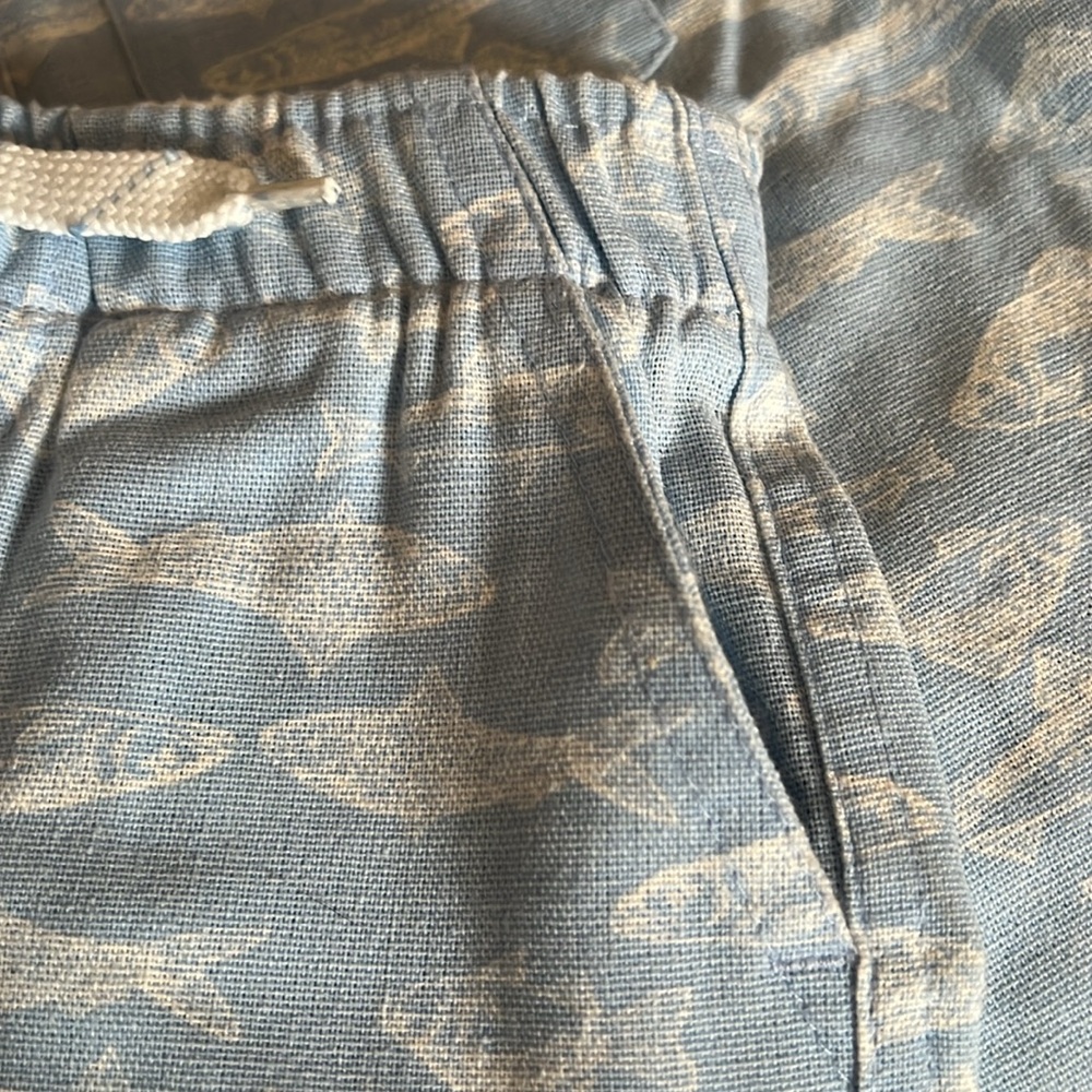 Eddie Bauer 2 pc Fish Print Linen blend short set NWT - Picture 5 of 5